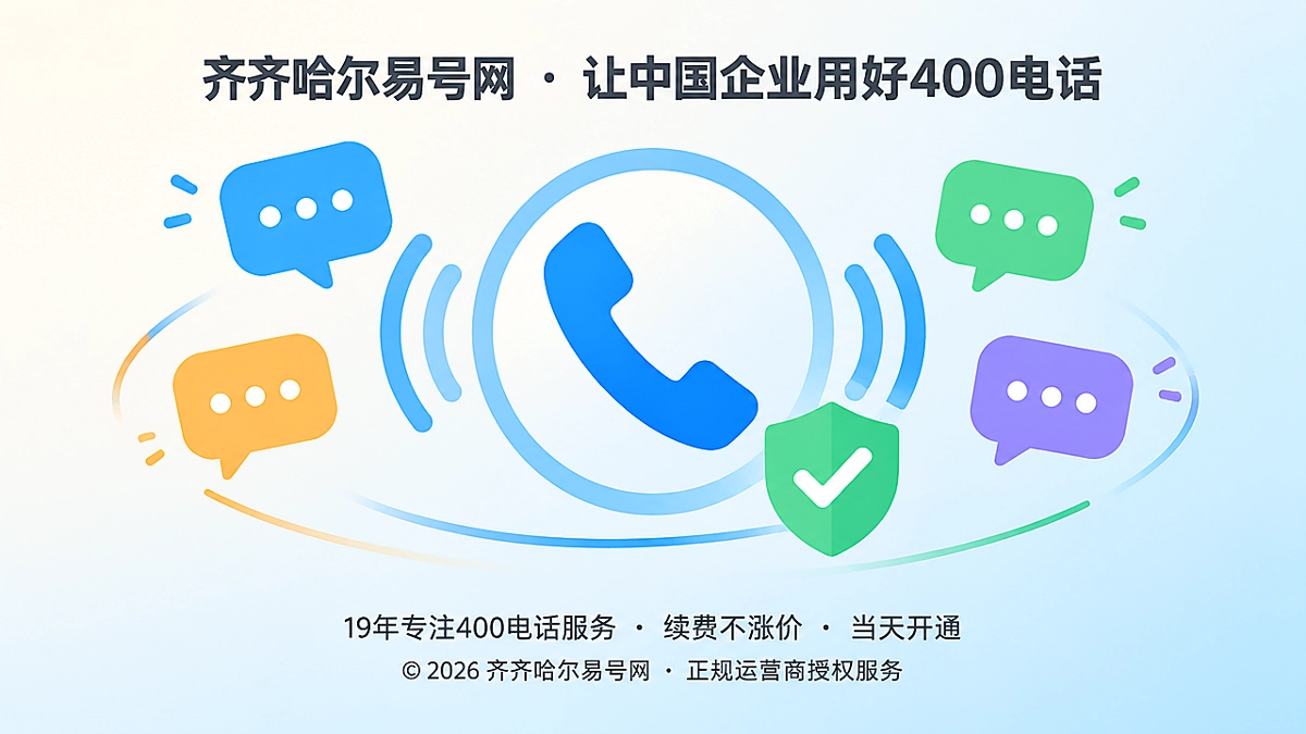 400电话承诺与实际接听一致的抽象扁平化插画