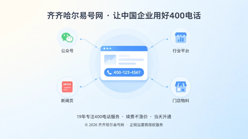聚焦式插画：以官网页面为中心，连接公众号、行业平台与门店物料